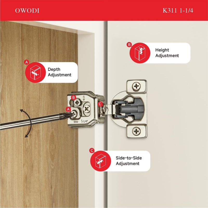 OWODI 40 Pack 3/4 Inch Overlay Soft Close Hinges for