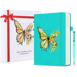 A5 Lined Notebook Journal, 312 Pages Numbered Thick Writing Journal for Women, Leather Journals for Writing, Diary for Women, Girls, Hardcover Notebooks for Work, School, Travel (5.75" x 8.38" Blue)