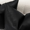 Vfuty Set of 2 Black Boho Faux Leather Decorative Throw