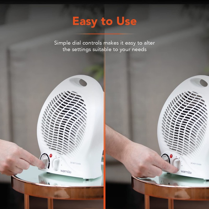 Warmlite Thermo Fan Heater with 2 Heat Settings and Overheat