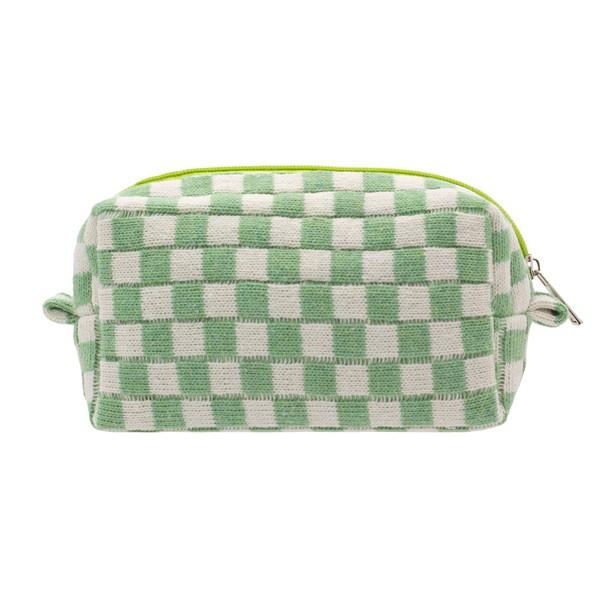 PAZIMIIK PAZIMIIK Checkered Makeup Bag for Purse Portable Zipper Make