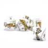 Sage's Rift Stones - Pearl Silver Chartreuse Metal Polyhedral Dice