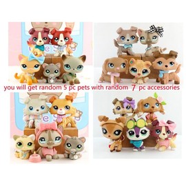 Mini Shop Pet Random for lps Figure Toys- Rare and Compatible with lps Collection:_random 5pc lps & 7pc accessories