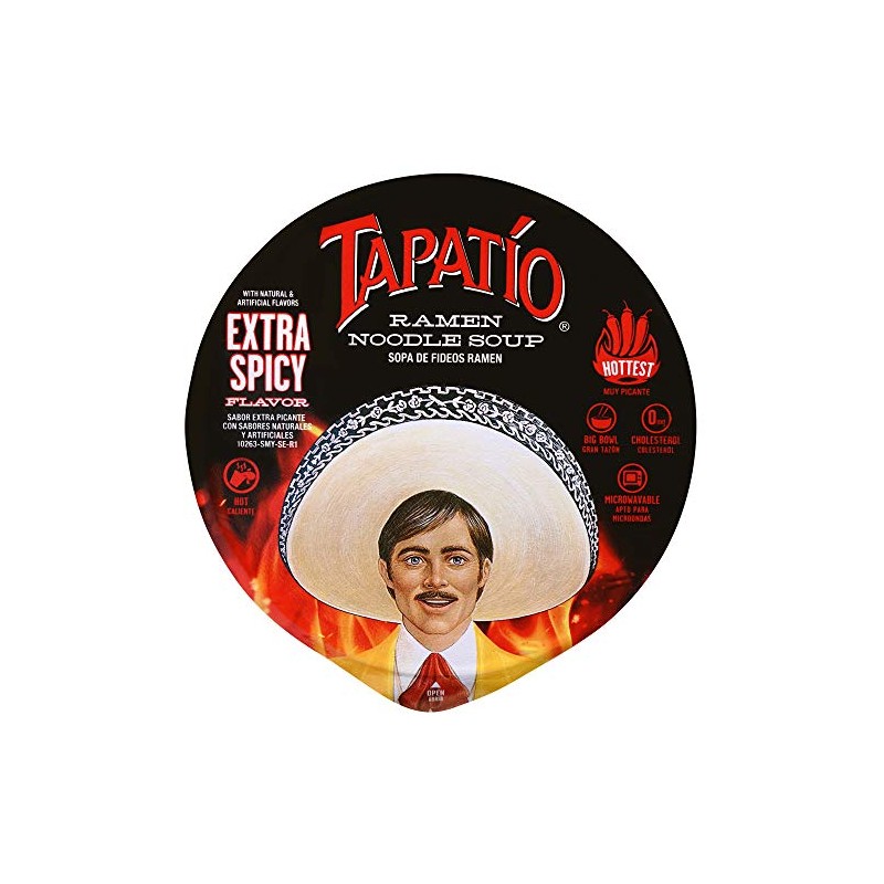 Tapatio Ramen Noodle Bowl 105g, Extra Spicy Flavor (12 Count)