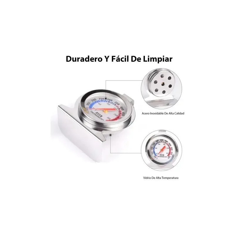 Termómetro de Horno de Acero Inoxidable para Monitorear Temperatura