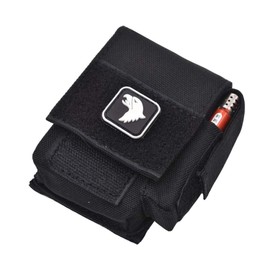 MOLLE Pouch with Patch, Multi-Purpose Compact Tactical Waist Bags Small Utility PouchTactical Sundries Storage Bag (Black A)