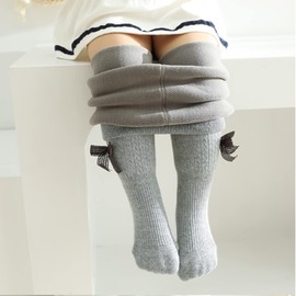 ITODA Girls Tights Cotton Rich Non-Slip Warm Winter Tights Thick Thermal Pantyhose Leggings Stockings for 2-5 Years Old(Grey, 100cm)