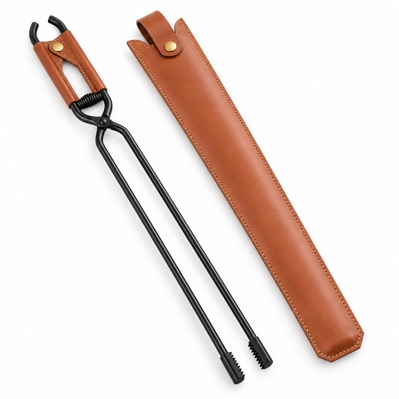 SHINE TRIP Carbon Steel Barbecue Fire Tongs, Lightweight Portable Anti-Scalding