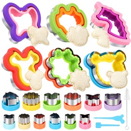 laxizar 6 Pack Sandwich Cutters Cookie Cutters Sandwich Maker Bread Maker Lunchbox 12 Small Cookie Cutters