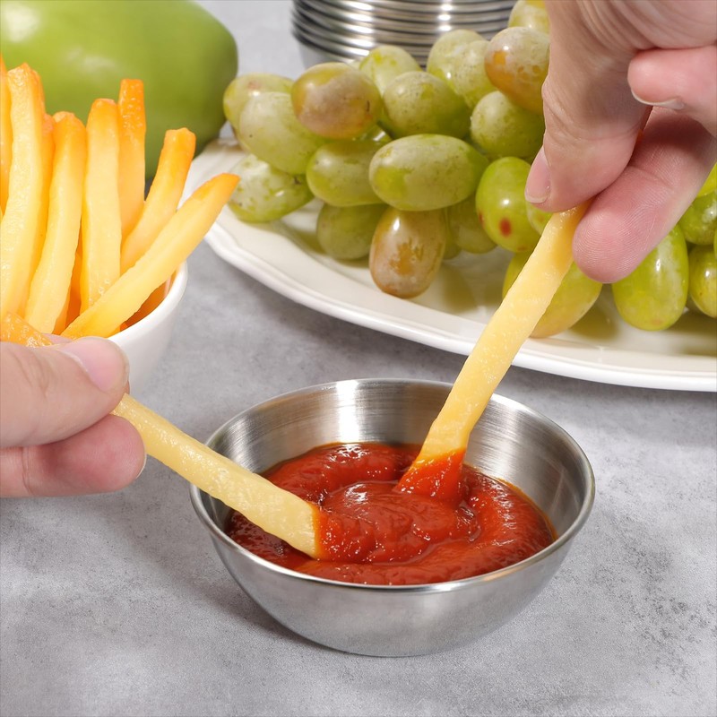 Exclaith 16 Pack Small Stainless Steel Bowl Sauce Dishes 3.5