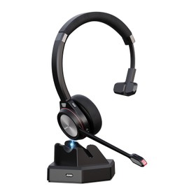 Beebang Wireless Headset, Mono Bluetooth 5.2 Headset mit Mikrofon & USB Dongle für PC, 30 Stunden Sprechzeit Kopfhörer Kabellos für Mac Computer Skype Teasms Zoom Laptop Büro Callcenter Telefon