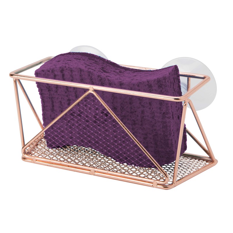 Kitchen Details Geode Suction Cup Sponge Holder, Rust Resistant, Copper