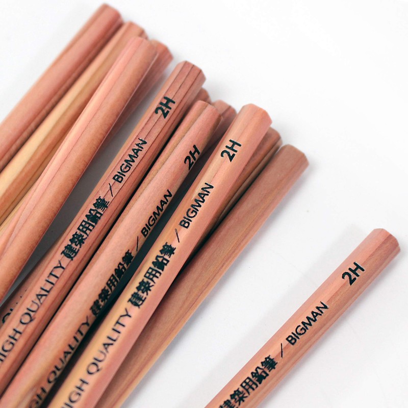 BIGMAN BAP-2H12 Architectural Pencils, Pack of 12, 2H