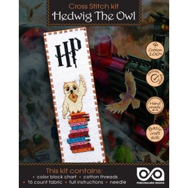 Embroidery Kit with Pattern 'Hedwig The Owl' - Counted Cross Stitch Bookmark