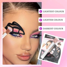 ASTONFOG 2PCS Eyetour Eyeshadow Tool, Practical Eye Makeup Aid Tool,Eyeshadow Stencils for Eyes,3 in 1 Multi-Functional Reusable Stencil Professional & Quick Eye Makeup Tool for Women, Beginners