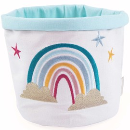Papierdrachen Fabric Utensilo | Rainbow Motif | Storage for Toys - Children's Room Decoration | Toy Basket - Canvas Fabric Basket 21 cm - Set 1