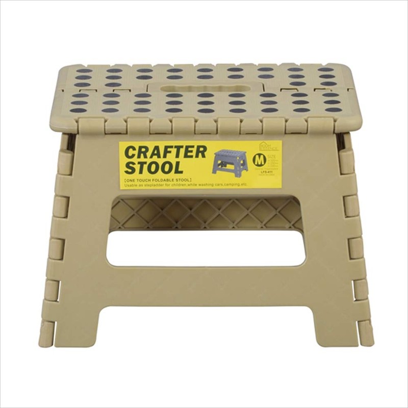 Azumaya-kk LFS-411SBE Stool, Beige, W 12.6 x D 1.0 x