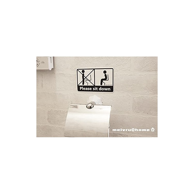 Mavre at Home Sitting Toilet Sticker, No Standing Sit, Sit,