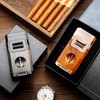 Woodronic Cigar Lighter with V-Cut Cigar Cutter and Cigar Holder,