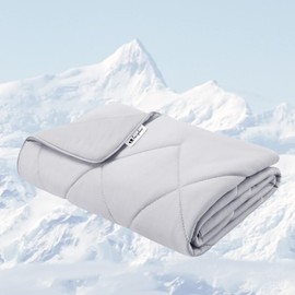 Luciphia Premium Cooling Blanket for Dogs Washable Q-MAX>0.4 Pet Cool Mat for Cats Hot Weather Puppy Lightweight Throw Calming Pad(Light Grey,60x80 inches)