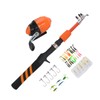 1.5m Kids Fishing Pole Orange Mini Portable Retractable Foldable Beginner