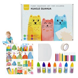 EGOBUY Rainbow Scratch Art for Kids, Abstract Dot Painting Art Kit, DIY Rainbow Scratch Paper Set, Rainbow Pointillism Scratch Notebook Crafts, Favors DIY Postcard Gifts for Girls and Boys (C)