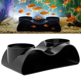 AceOrbit 1 Pcs Aquarium Underground Tunnel Cave with Natural Curve Two Hole Fish Tank Hideout Decor Decoration for Loaches, Corydora Catfish, Bettas, Pleco and Shrimps