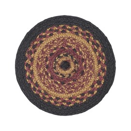 VHC Brands Heritage Farms Table Mat- Pot Holder- Woven Jute Trivet, 8" Round