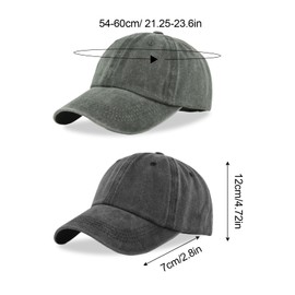 FUIPVGI Washed Cotton Baseball Cap for Men Women Solid Color Adjustable Baseball Caps Dad Hat for Men Accessories Vintage Cap in Black and Green Everyday, Black, Army Green