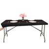Kesfey Black Picnic Tablecloth, Waterproof Elastic Fitted Tablecloths for 4