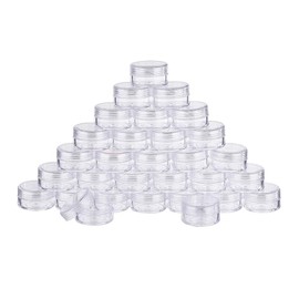 BENECREAT 30 Pcs 15ml Transparent Storage Box Cosmetic Divider Accessory Storage Box with Lid, Round Shape, Beads, Small Items, DIY Crafts