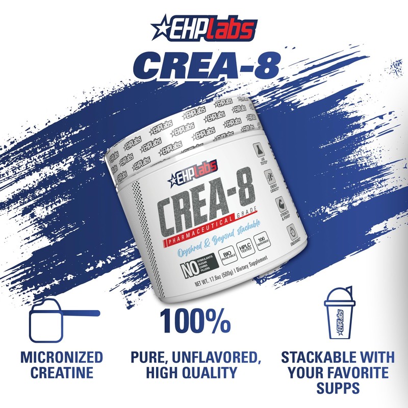 EHP Labs CREA-8 Creatine Monohydrate Powder - Unflavored Creatine Powder