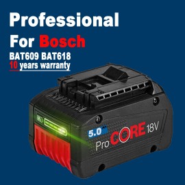 For Bosch BAT609 For BOSCH 18V CORE 18 Volt 7.0 Ah High Performance Battery Li-ion BAT618