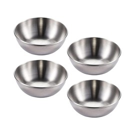 LATRAT 4 pieces stainless steel sauce bowls, stainless steel mini dip bowls, small serving bowls, snack bowls, stainless steel snack bowls, used as a dip bowl