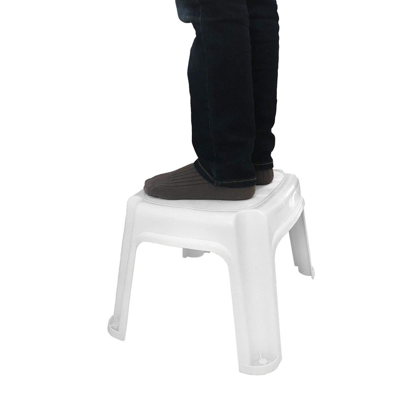 Gracious Living 9.5-Inch Tall, Sturdy Non Slip Plastic Single Level