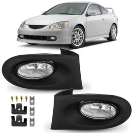 Nilight Fog Lights Assembly Compatible with 2002 2003 2004 Acura RSX Left Driver and Right Passenger Side Clear Lens H11 12V 55W Bulbs