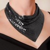 Greenery-GRE Metal Sequin Mesh Scarf Necklace Gold Chain Choker Faux