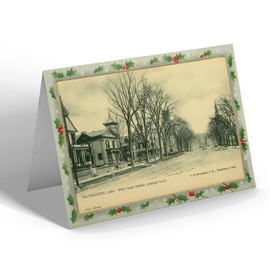 CHRISTMAS CARD - Vintage Connecticut USA - Waterbury. West Main Street looking E