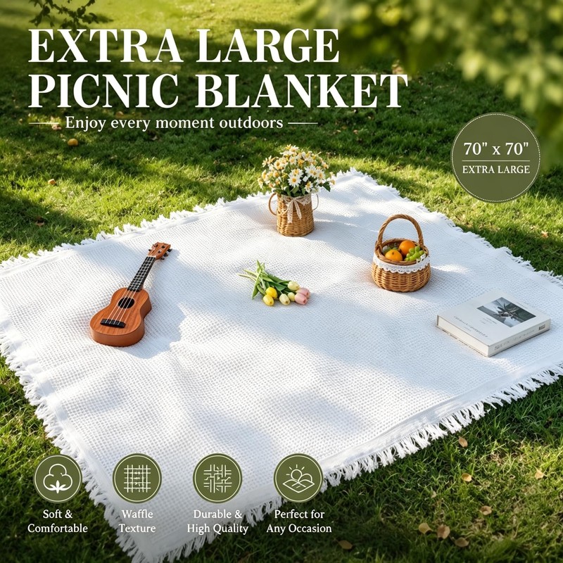 70''x 70''Extra Large Picnic Outdoor Blanket,Foldable Blankets Picnic Mat for