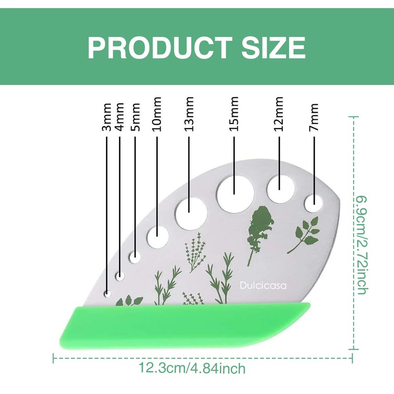 Qiyuda 9 Holes Herb Leaf Stripper and Herb Cutter 2