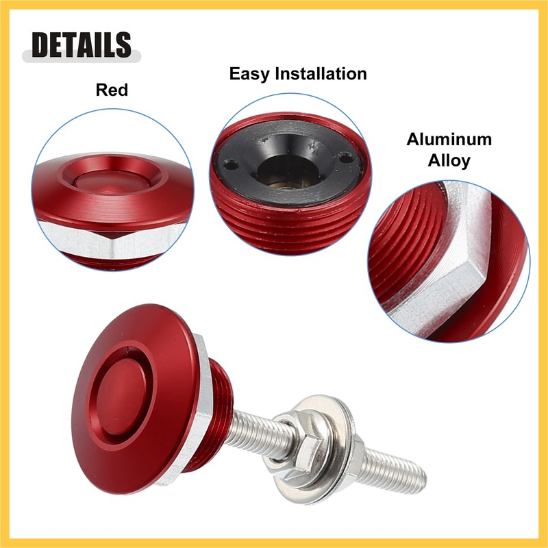 REPAIROCK Red Bumper Quick Release Lock Latch Aluminum Alloy Hood