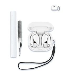 for Beats Powerbeats Pro 2 Wireless Bluetooth Earbuds Case, Soft Silicone Protective Portable Scratch Shock Resistant Shell with Cleaner Kit & Carabiner & Lanyard for Beats Powerbeats Pro 2，White.