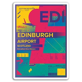 2 x 10cm Edinburgh Airport Vinyl Stickers - Scotland UK Travel Sticker #17395 (10cm Tall)