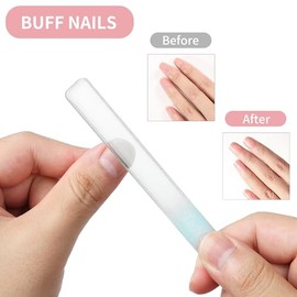 Nano Glass Nail Shiner Kit, 3-in-1 Manicure Tool-Nail Buffer for Shaping Buffing and Polishing Natural Nails, Fine Crystal Nail Files, Gifts for Women