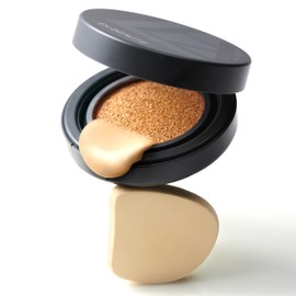 EX:BEAUTE Vision Foundation Cushion SPF 50+/PA++++ Beauty Ingredient, Gloss, Transparency, Natural High Coverage, Waterproof Cushion Funde, Made in Japan (Ochre 03, Case Included)