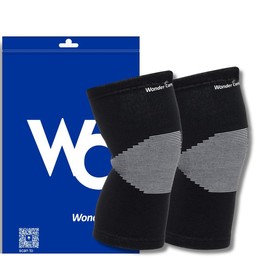 Wonder Care Black Bamboo Knee Sleeves for Men and Women, Knee Support for Running, Gym, Badminton, Sports, Compression Sleeves, Perfect Knee Brace for Knee Pain and Enhanced Comfort (S, Black)