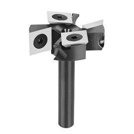 SpeTool Face Cutter 8 mm Shank 38.1 mm Diameter Face Milling Cutter for Router Planer Cutter for Wood with Reversible Plates 2 + 2 Flutes CNC Cutter Surface Milling Cutter Flat Cutter Surface Bit