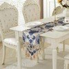 Embroider Table Runner, Luxury Jacquard Fabric Dining Table Runner with