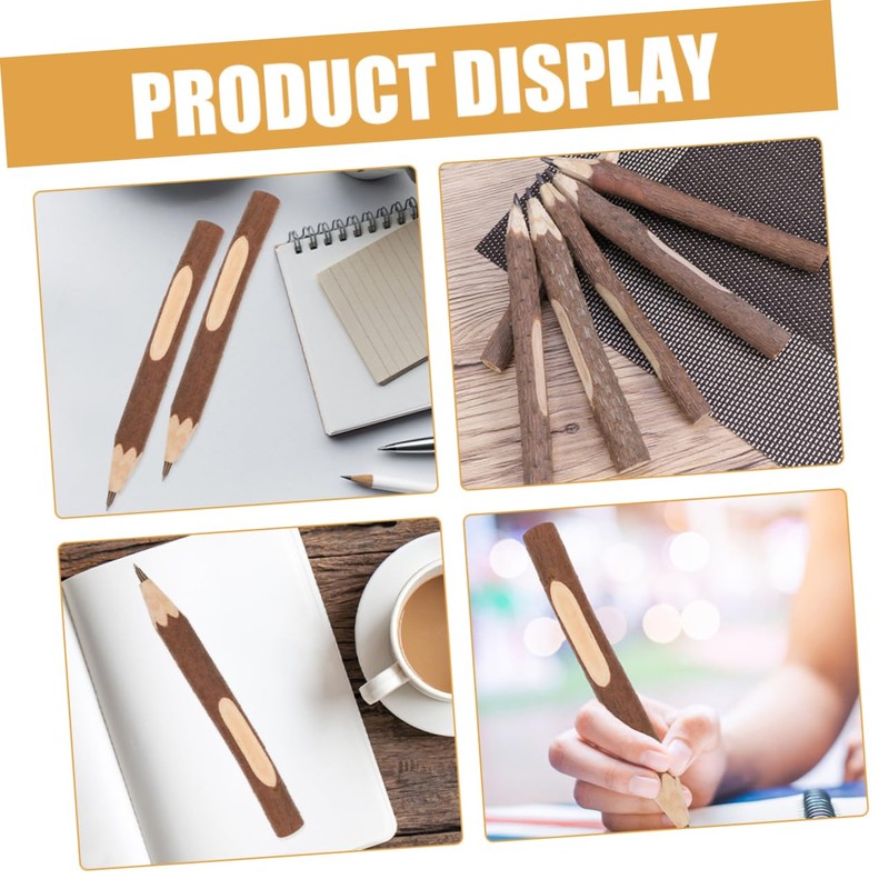 COHEALI 10Pcs Natural Log Pencils Wooden Pencils for Writing Drawing
