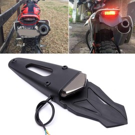 Lámpara de freno trasera LED roja con luz trasera de freno, intermitente, para motocicleta todoterreno personalizada (humo #1)